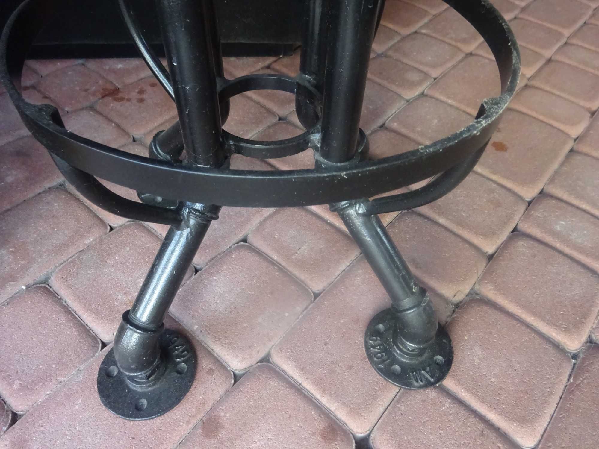 okrągły stolik 80 cm kawowy na kwiaty nogi metalowe z rur