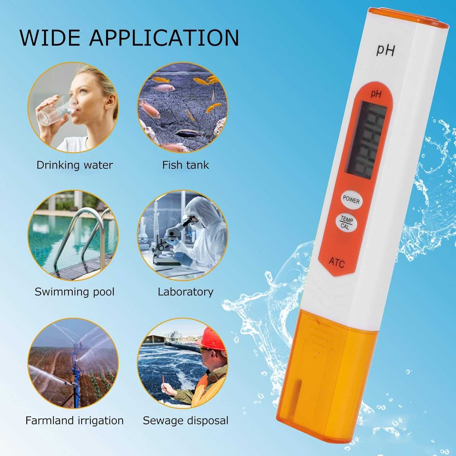 Tester pH wody HOMTIKY PH-05  PH/TDS/temp/EC