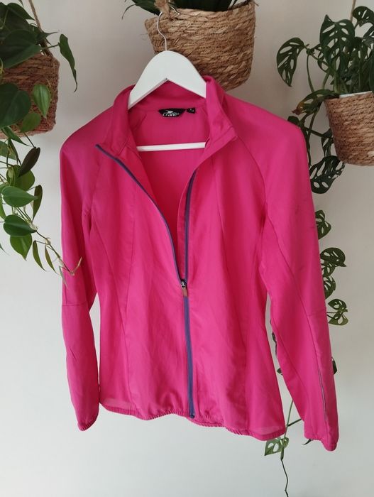 Cienka kurtka do biegania, jesienna, wiosenna, letnia, kieszonka, różo