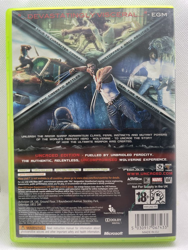 X-MEN Origins Wolverine XBOX 360