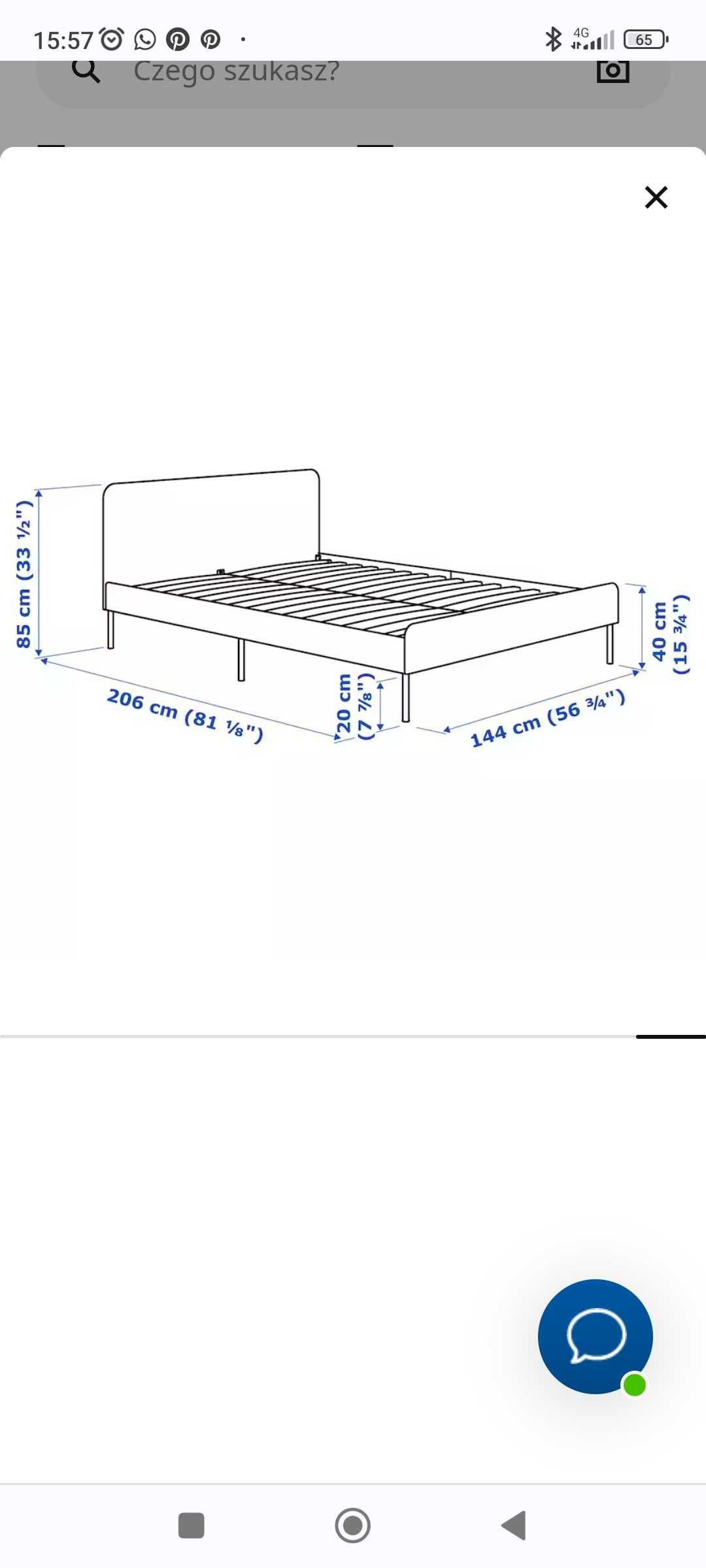 Podwójne łóżko z materacem ikea