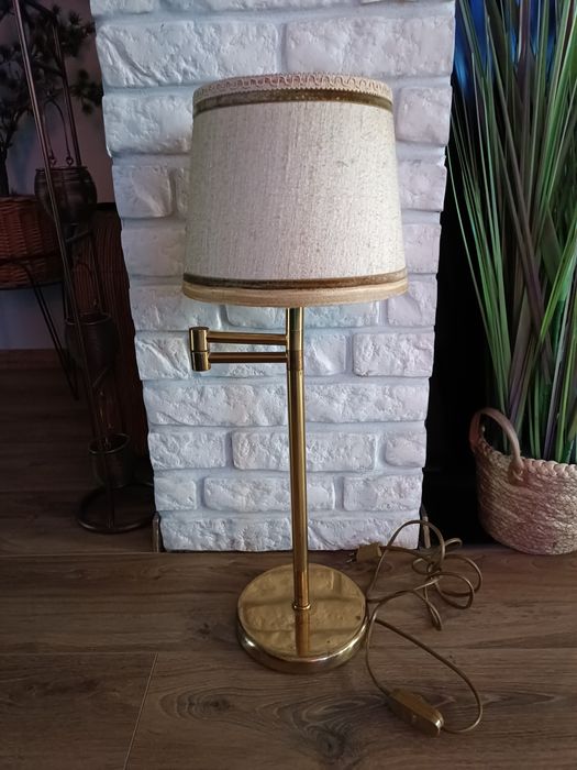 Lampa Vintage mosiężna biurkowa do gabinetu