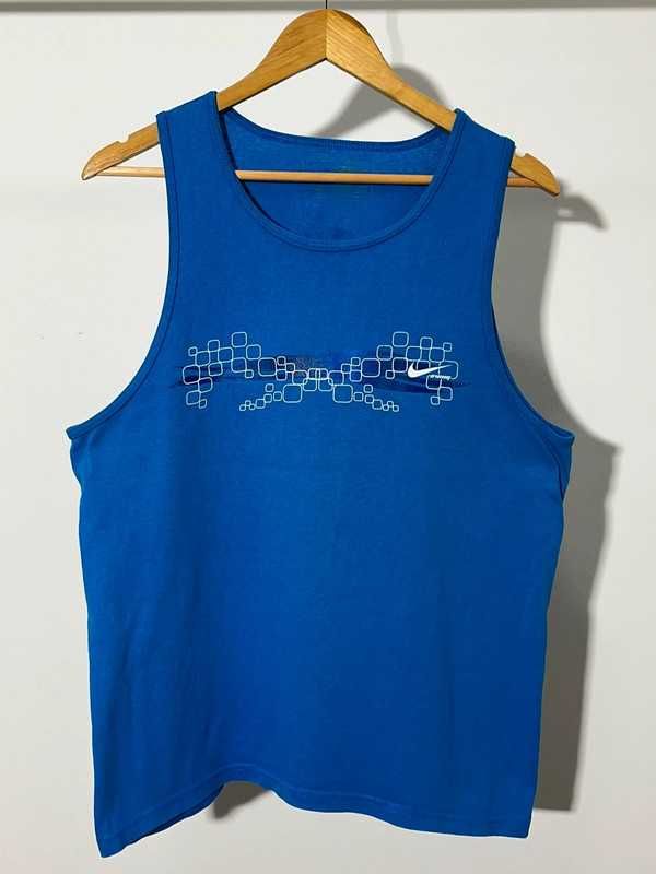 Nike blue tank top y2k 2000s retro swag drip skate rap hiphop