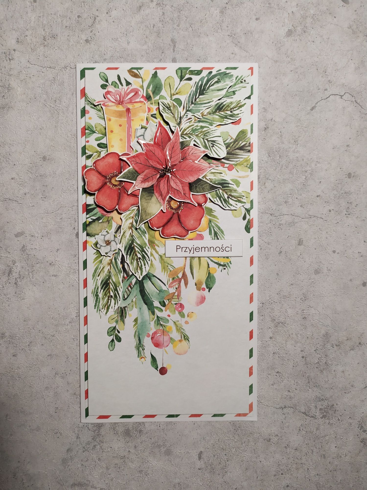 Kartka świąteczna do koperty DL, ręcznie robiona, handmade