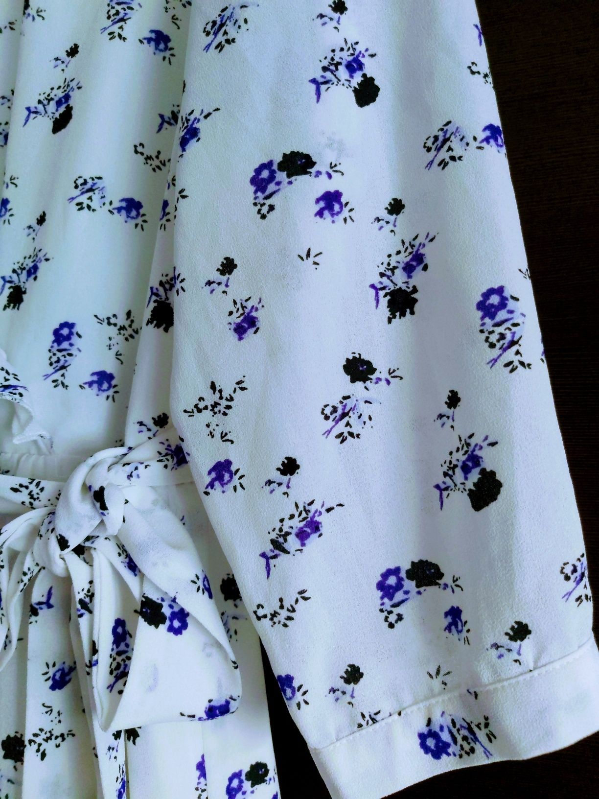 Piekna maxi zwiewna sukienka biel,fiolet,czern