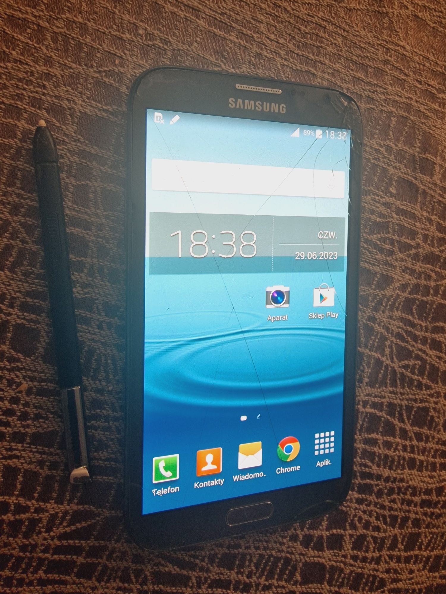 Samsung Galaxy Note 2 + Rysik ( karta sim ) Uszkodzone gniazdo..