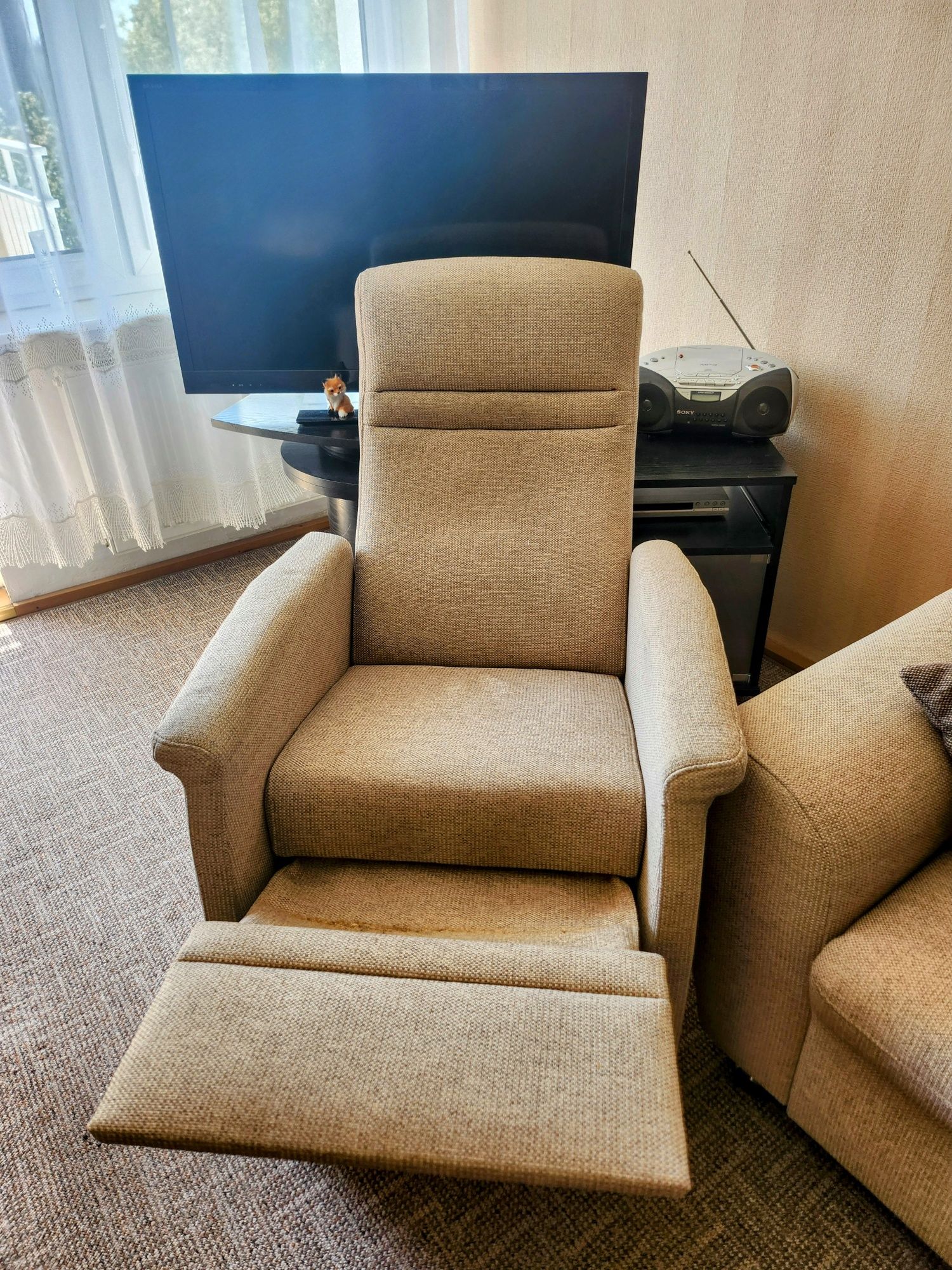 Zestaw wypoczynkowy sofa 2 fotele funkcja relaks