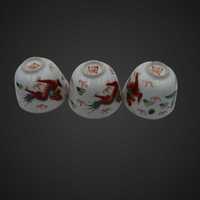 Chińska porcelana naczynko czerwony smok B4/030314