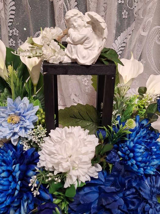 Stroik/ wiązanka,  lampion drewniany