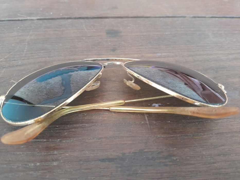Antigos óculos Ray-Ban Aviator originais banhados a ouro
