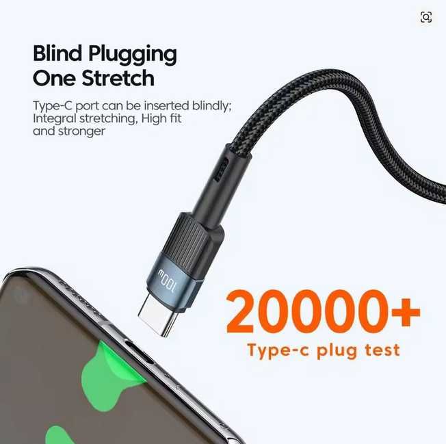 Długi kabel 3m Essager 100W C do C typ C USB C PD przewód Kraków