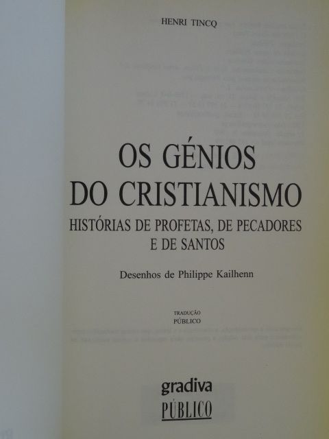 Os Génios do Cristianismo de Henri Tincq - 1ª Edição