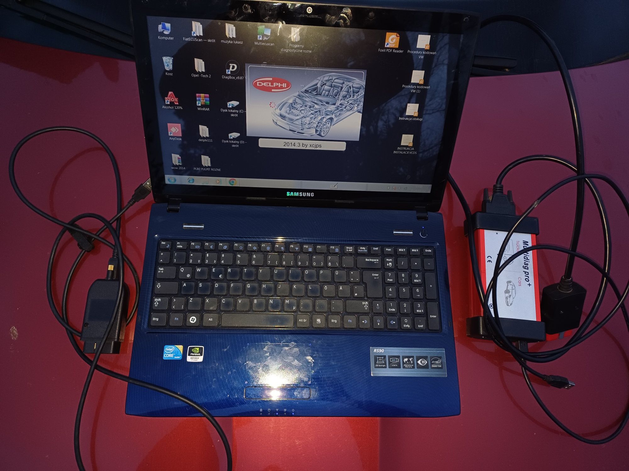 Laptop samsung i3 Delphi vcds fiat ecuskan