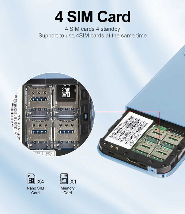 телефон кнопочный MKTEL 14 PRO MAX 4 SIM