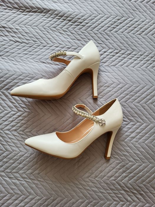 Buty białe szpilki ślub okazje Anna Field r. 38