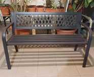 Ławka Ogrodowa Parkowa Metalowa Solidna do Ogrodu Czarna 125 cm