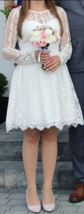 Biała tiulowa sukienka S/M