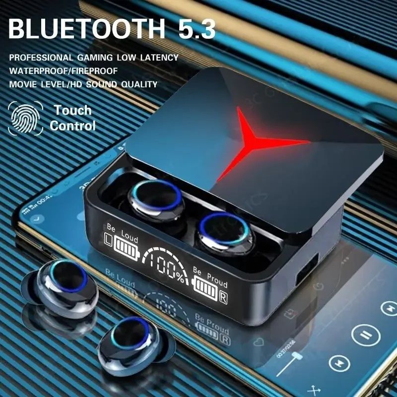 Беспроводные Bluetooth наушники TWS M90 pro. С раздвижным кейсом.
Blue