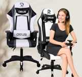 Gamingowy Fotel DEUS Storm White – Regulacja, Wygoda, Styl