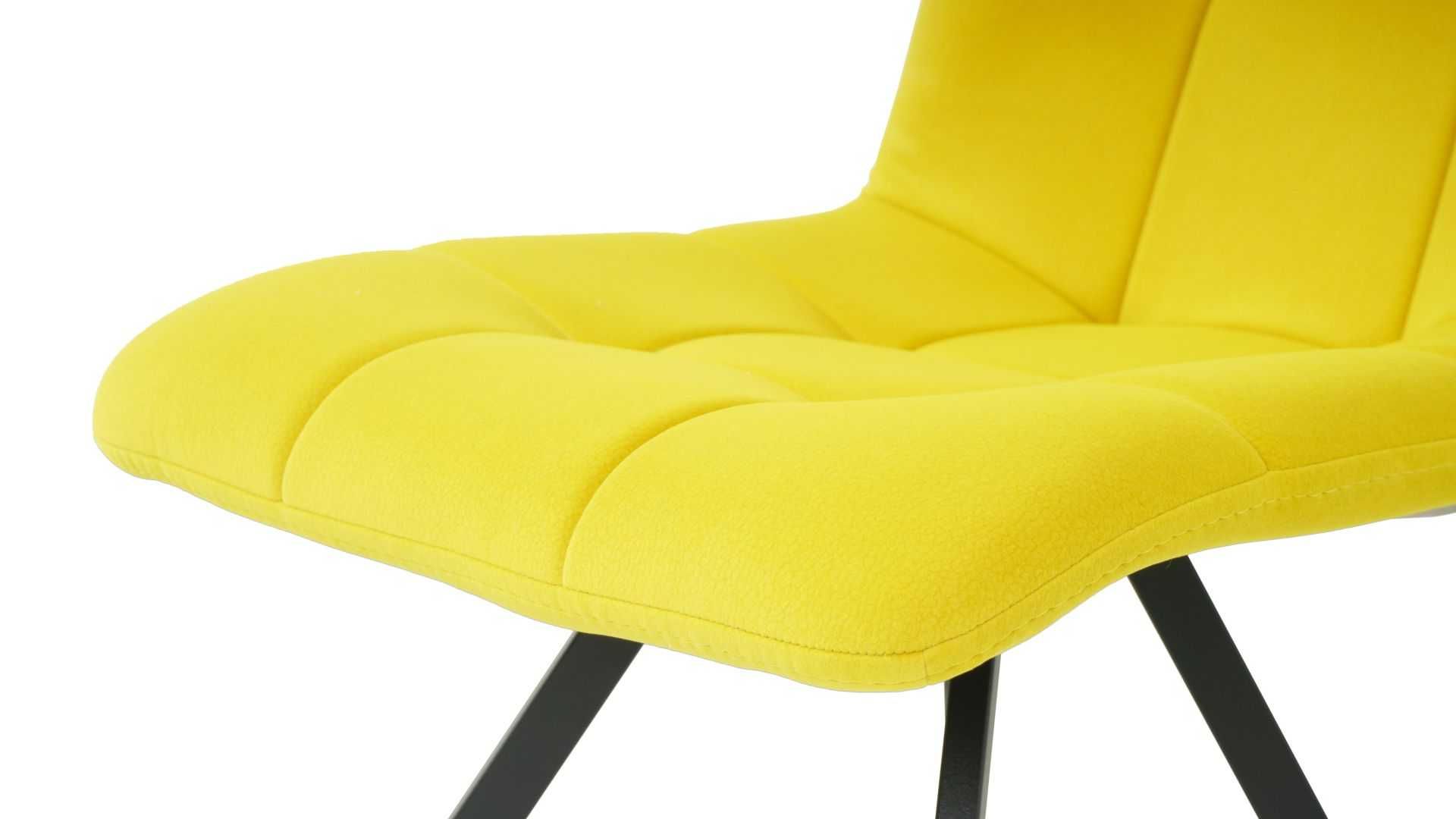 Krzesło Axel żółte krzesło na stalowych nóżkach