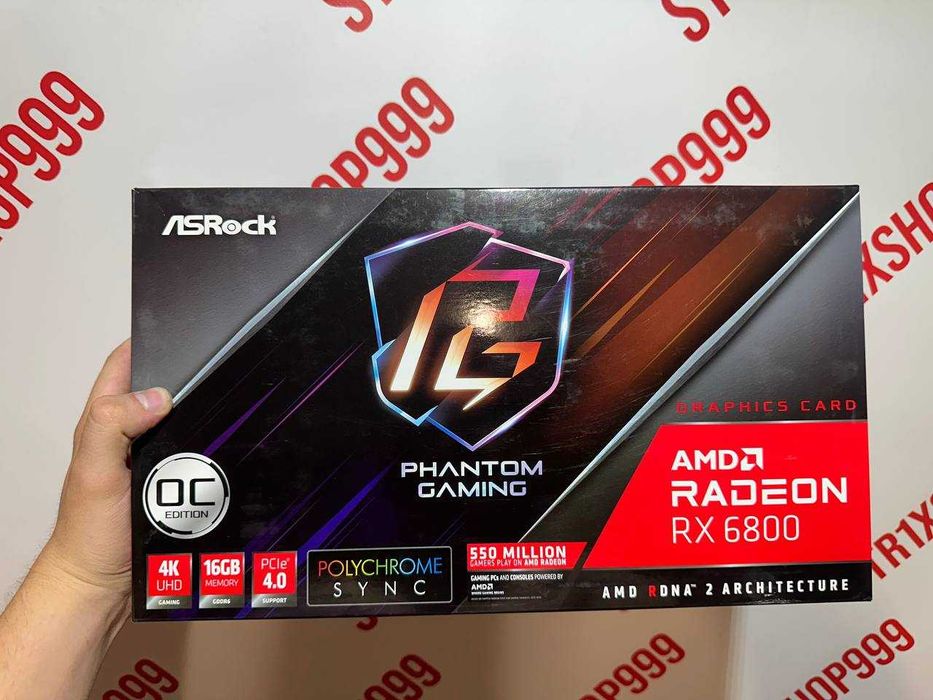 Відеокарта ASRock Radeon RX 6800 Phantom Gaming D 16G OC,Гарантія!