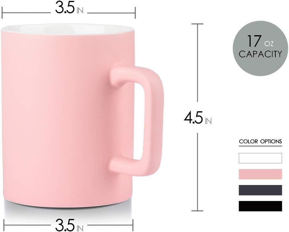 Newanovi Ceramiczny kubek o poj. 500 ml różowy