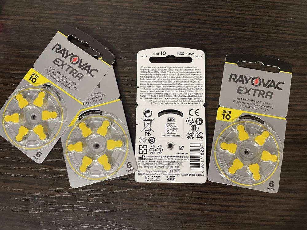 Батарейки для слухових апаратів Rayovac Extra Advanced 10