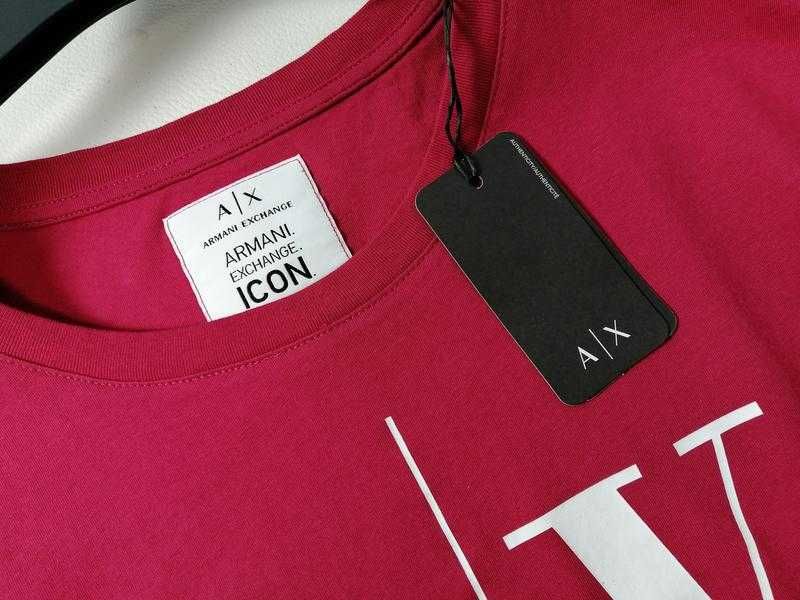 Брендовая свободная футболка с логотипом Armani Exchange оригинал