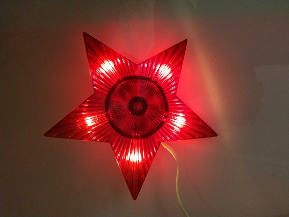 Звезда верхушка на елку пластмассовая электрическая 2 шт.