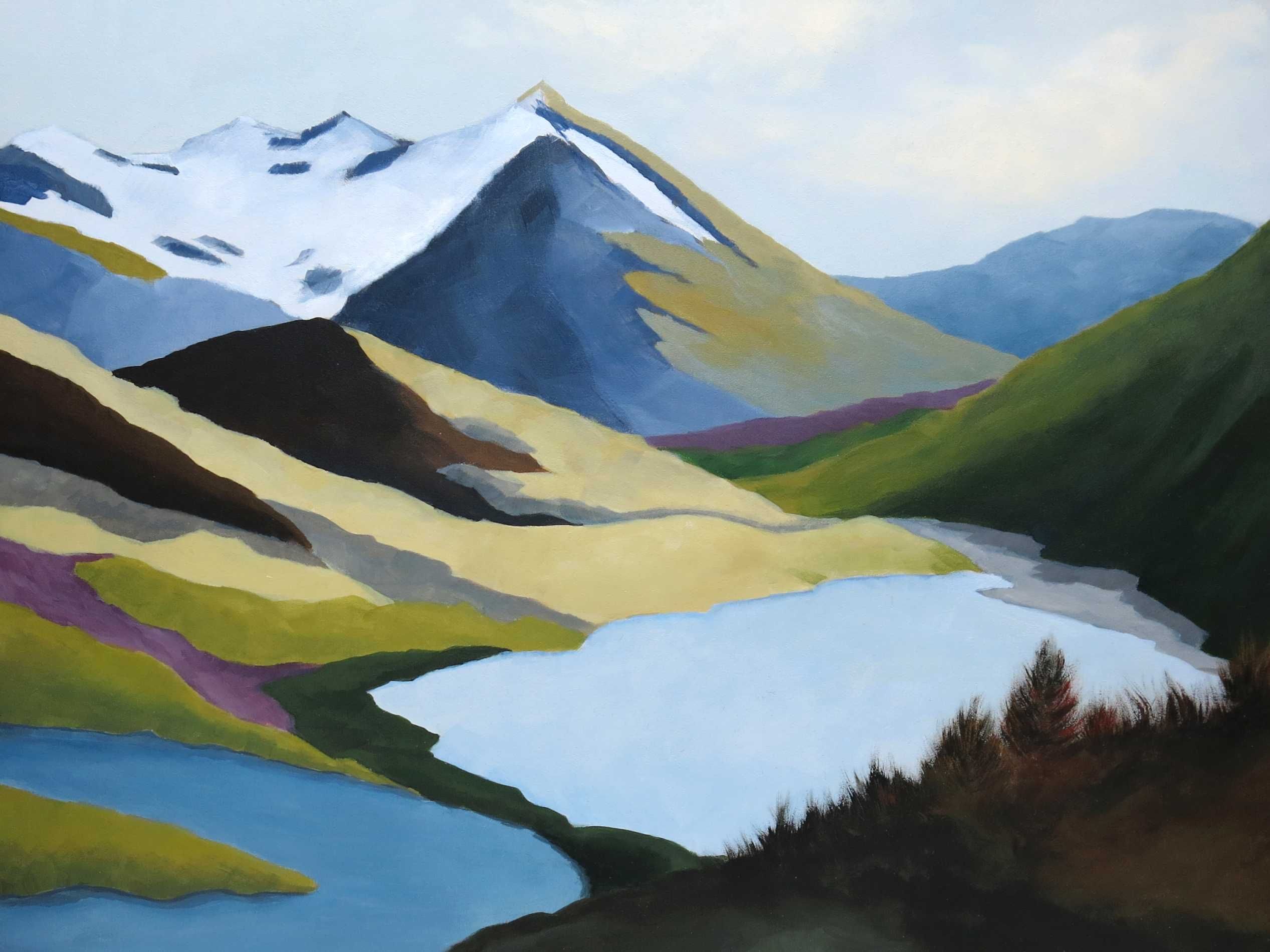 Ręcznie malowany obraz 45x60 pejzaż góry