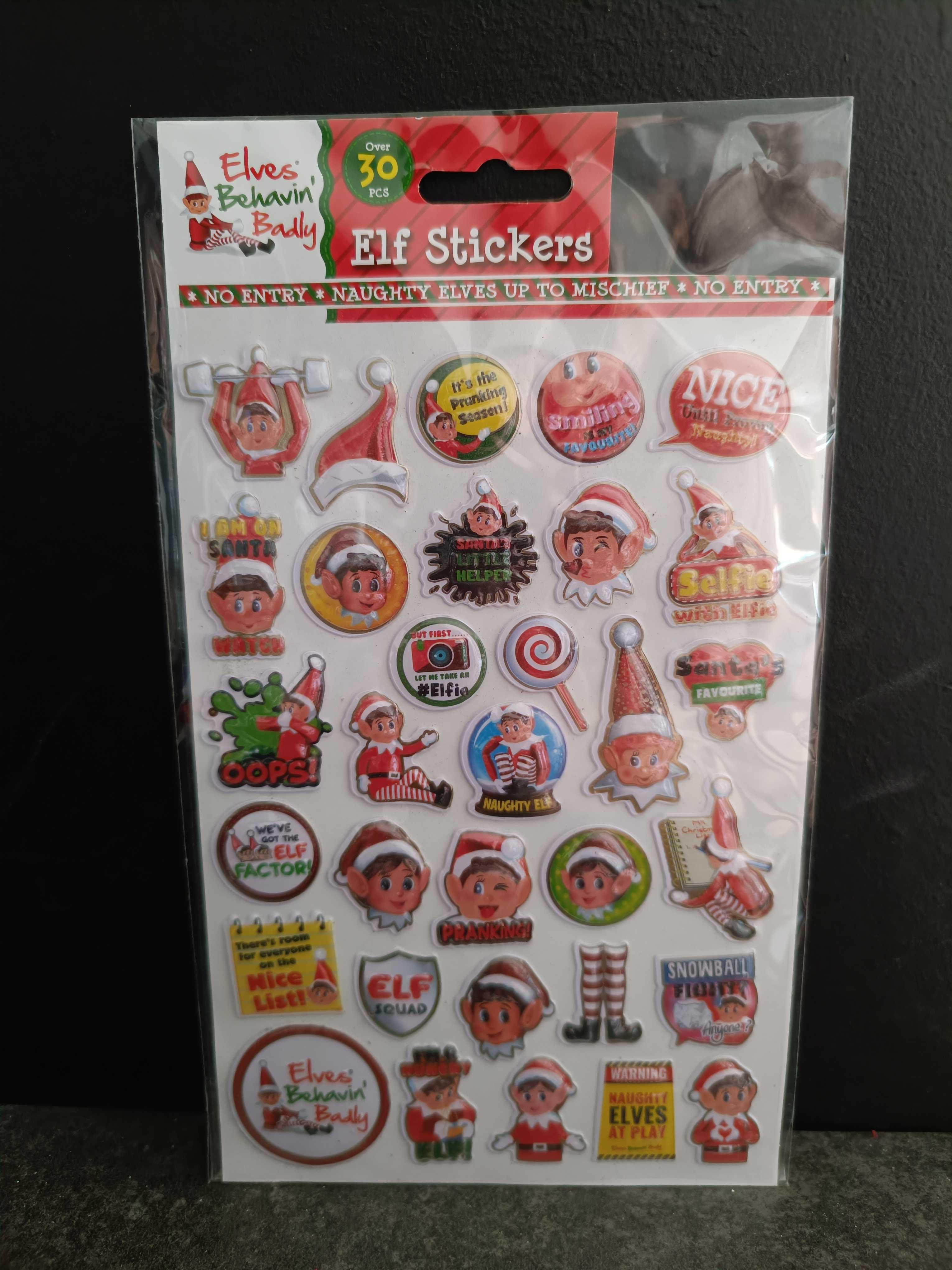Elf on the shelf świąteczne naklejki na prezenty stickers