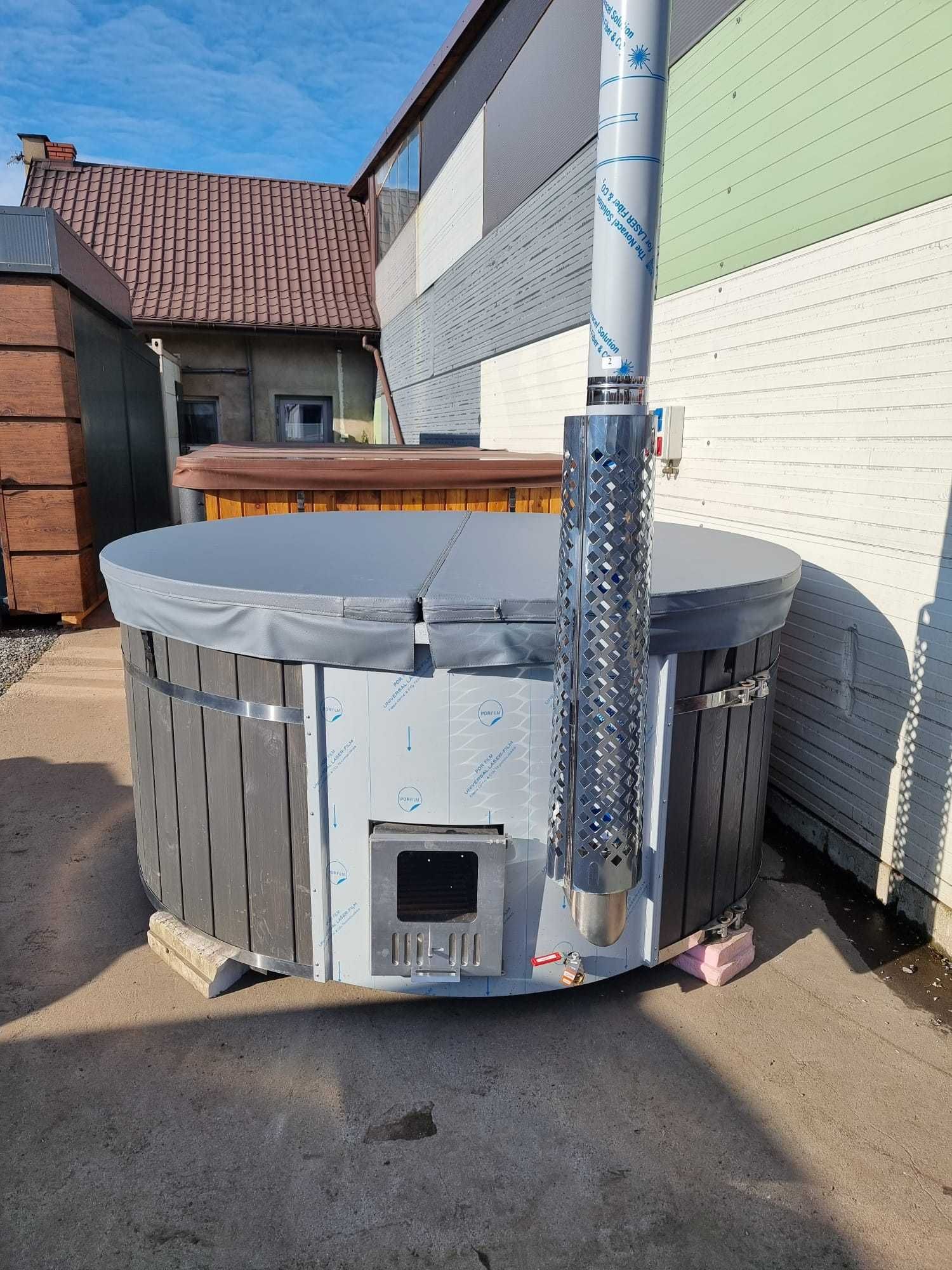 OD RĘKI Balia ogrodowa 225 bania beczka jacuzzi piec zintegrowany