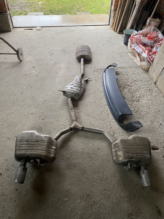 Вихлопна система ауді а4 б9, дифузор бампера задній, задня губа бампер