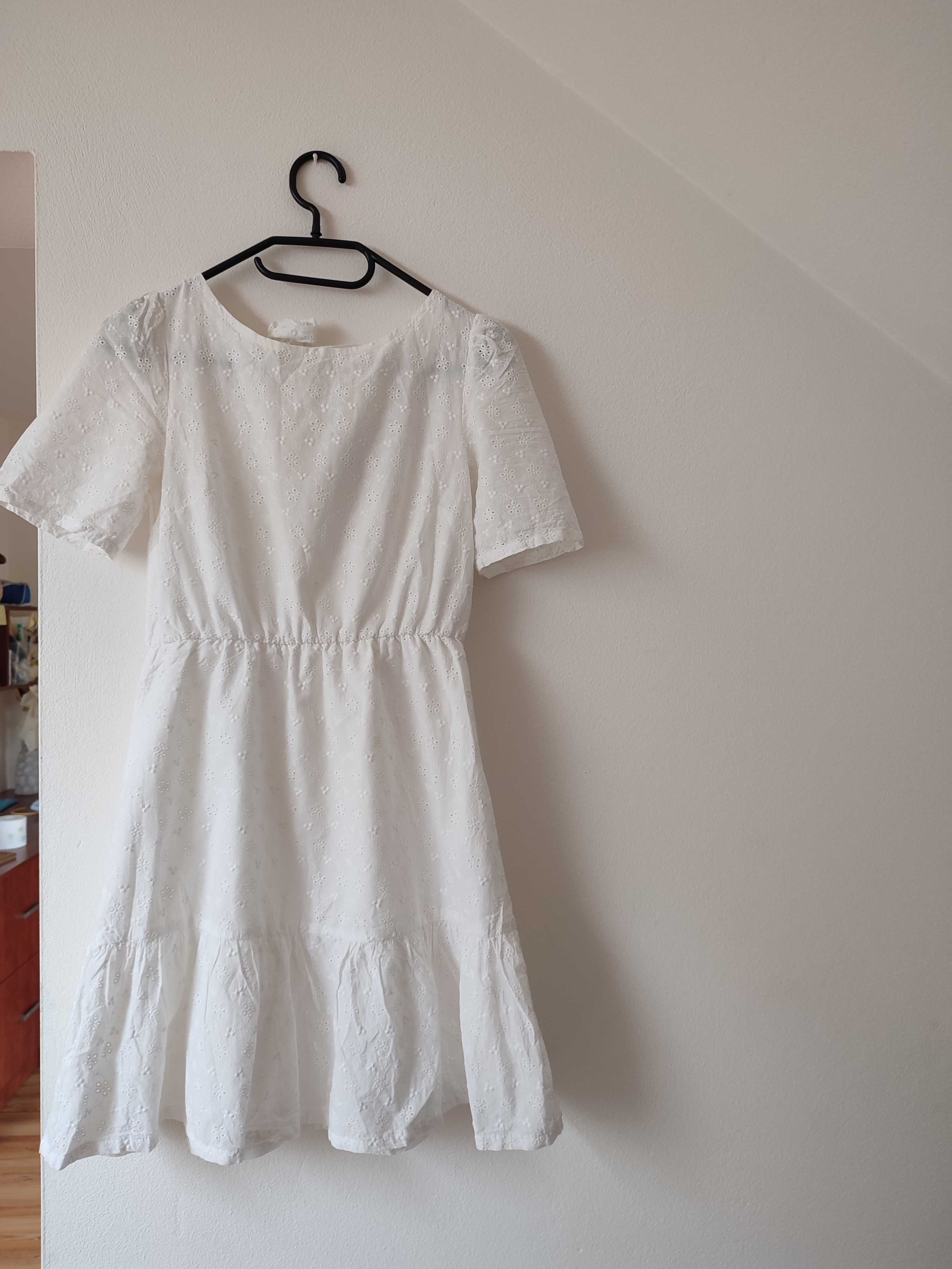 Biała ażurowa sukienka rozmiar XXS
