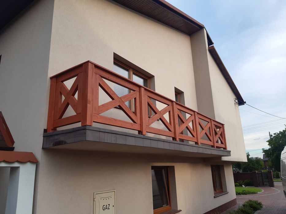 Balustrada balkonowa drewniana