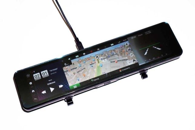 DVR D60 Зеркало с двумя камерами, 12" сенсор, GPS, WiFi, 8Gb, Android