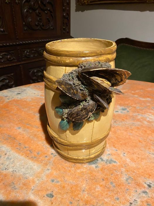 Pote Pipa Séc XIX Caldas da Rainha assinado 24,5 cm