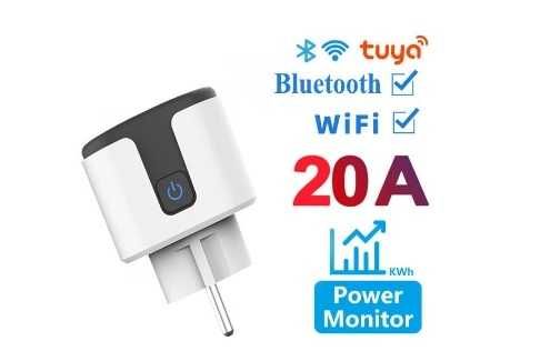 Умная Wi-Fi розетка 220В 20А таймер Smart Life tuya энергометром