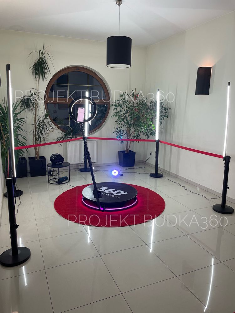 Słupki LED, komplet słupki + lampy, oświetlenie Fotobudka 360, WROCŁAW