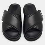 Тапки jimmy choo black leather joel slide sandals