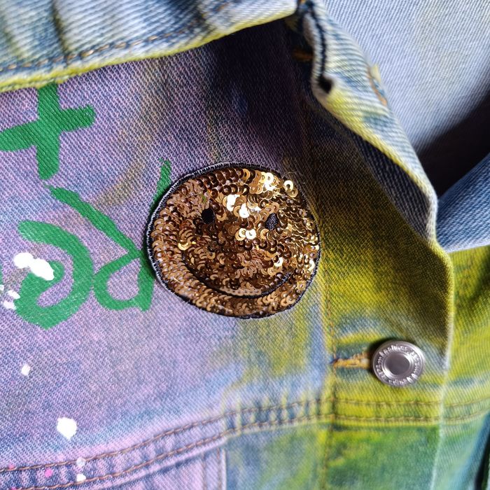 Casaco de ganga todo estampado