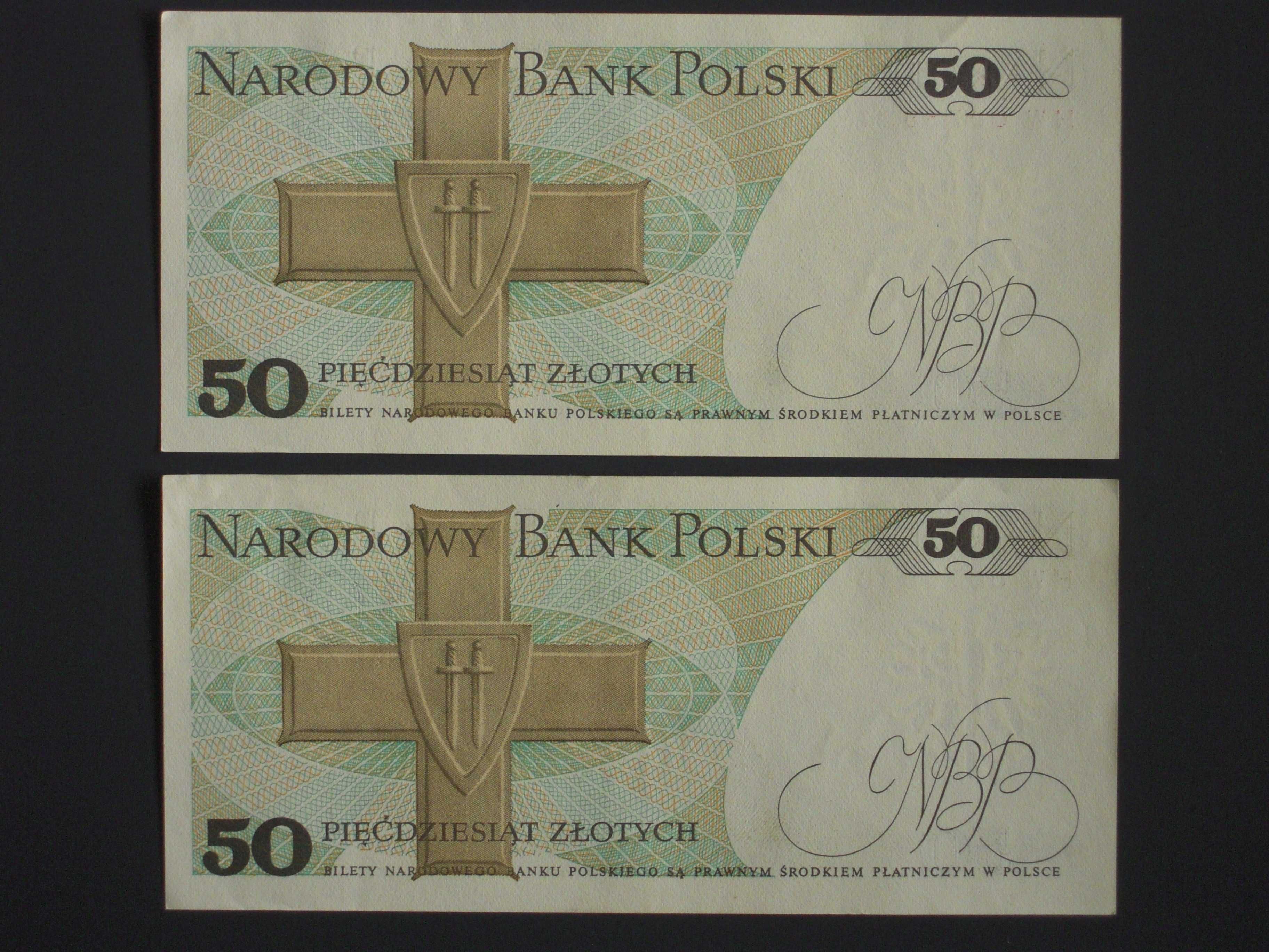 Banknoty PRL 50 zł - Karol Świerczewski - seria HW z 1 grudnia 1988 r.