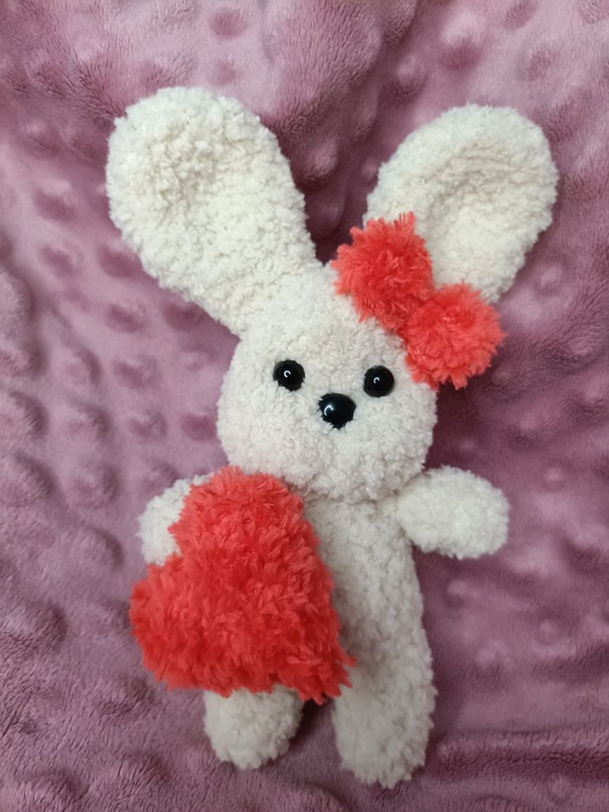 Maskotka zajączek ręcznie robiony, 17 cm