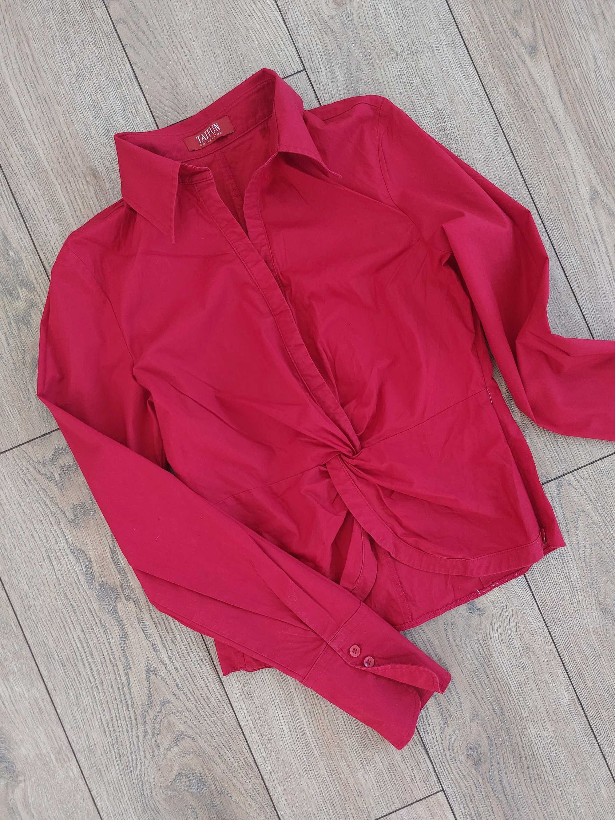 Czerwona koszula damska z przeplotem stan bdb