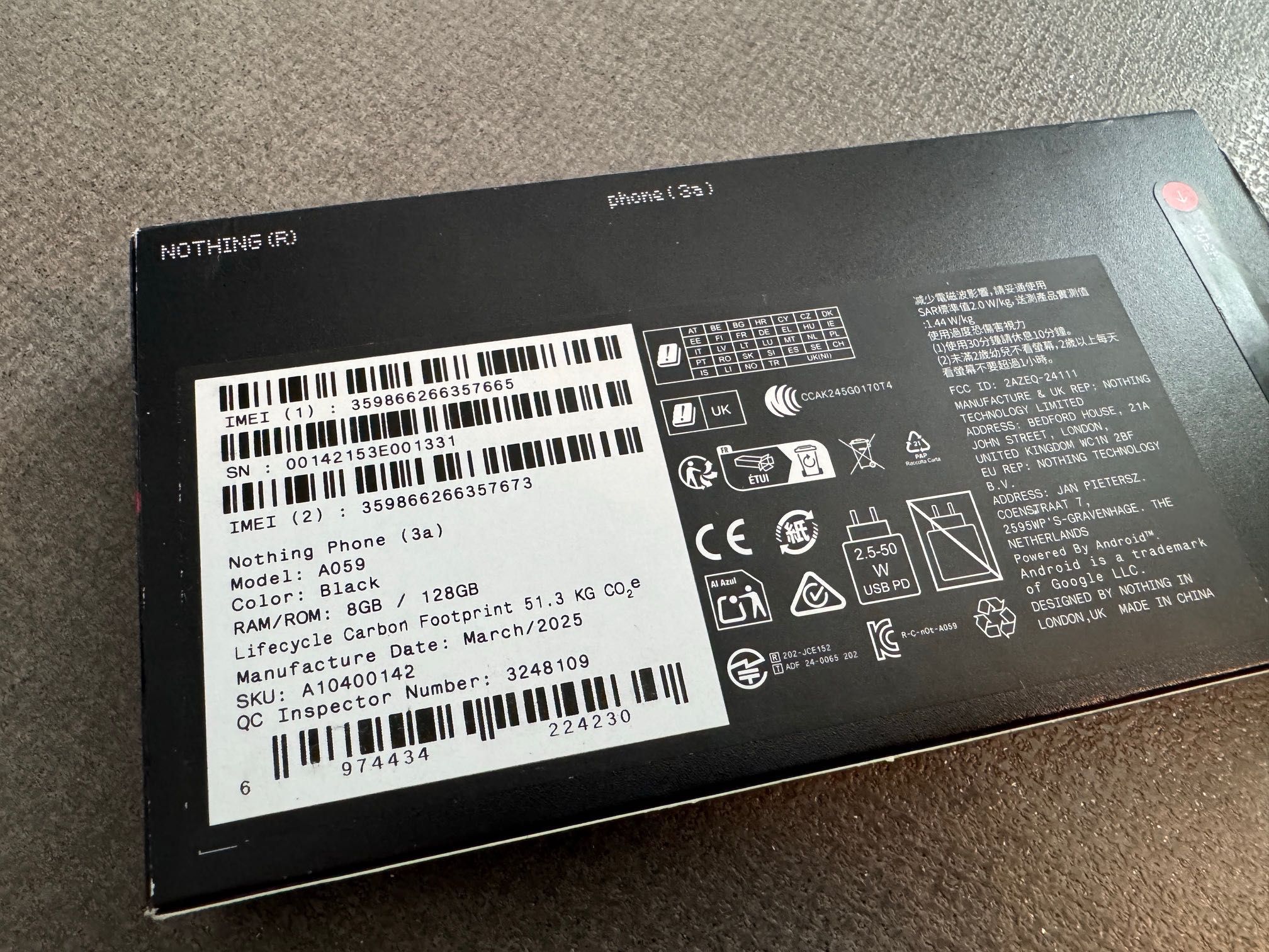Nowy Nothing Phone 3a 8/128GB Czarny Dual Sim GW24m