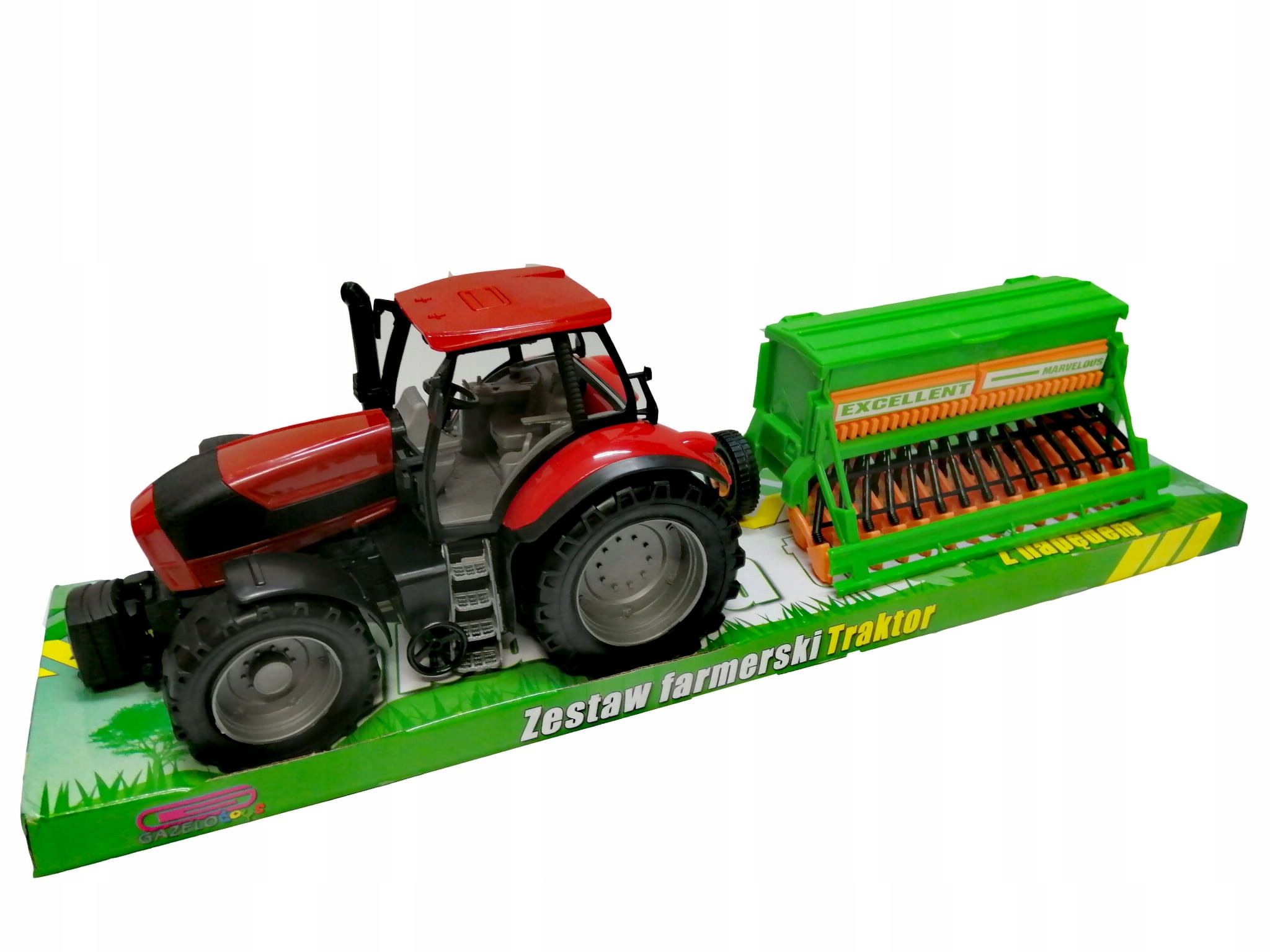Zabawka Duży Traktor Z Siewnikiem Dla Chłopca 53 Cm