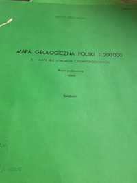 Mapa geologiczną Polski Świdwin bez utworów czwartorzędu 200 000