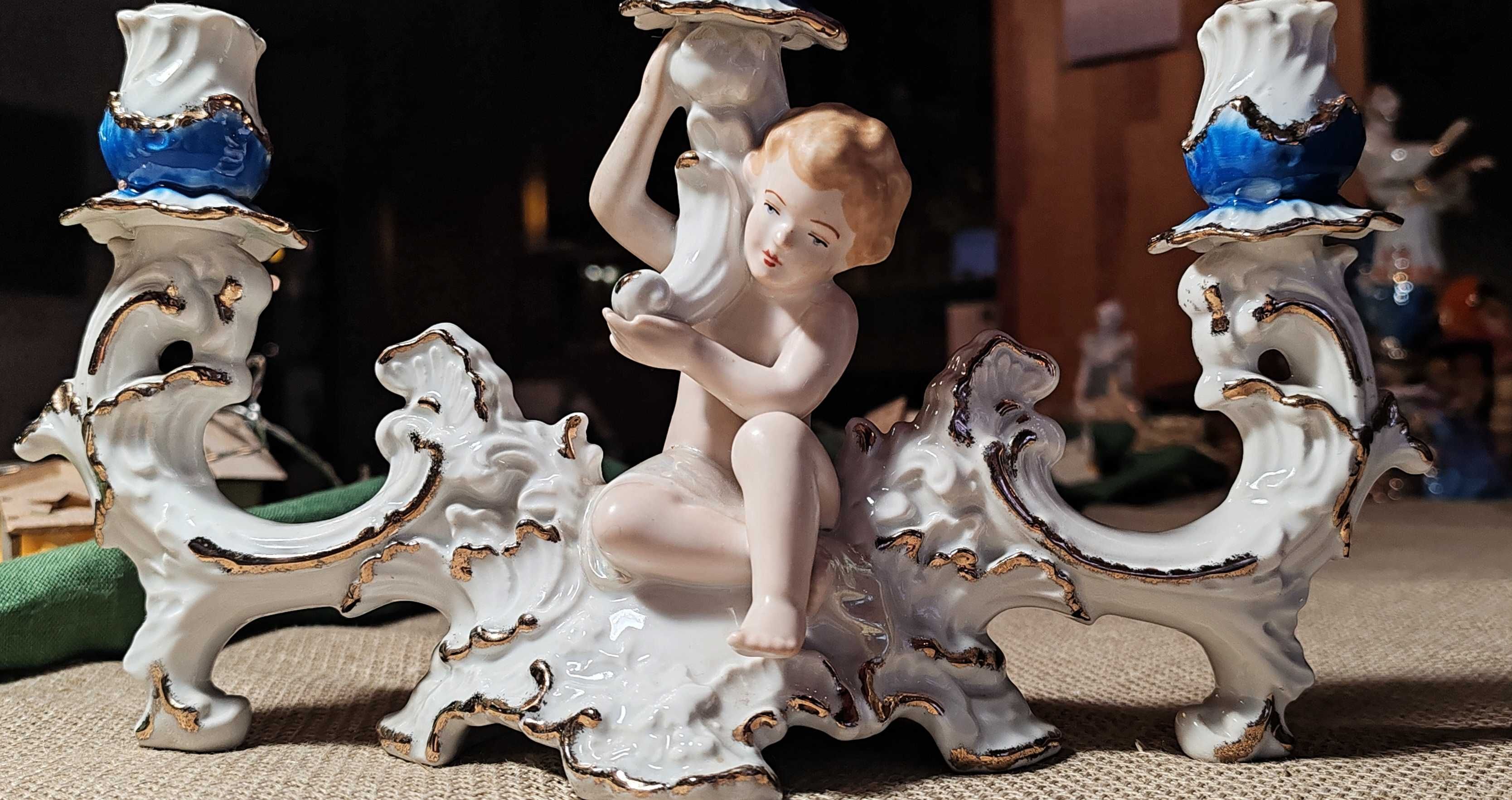 Porcelanowy świecznik ARPO Rumunia lata 80