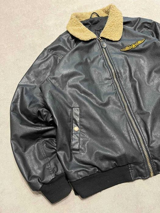 Вінтажний Бомбер MA - 1 Шкіряний Чоловічий Чорний Alpha Industries XL