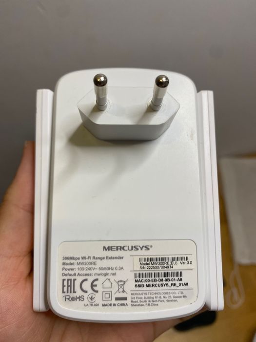 Repetidor Wi-Fi Mercusys MW300RE – 300Mbps  €15